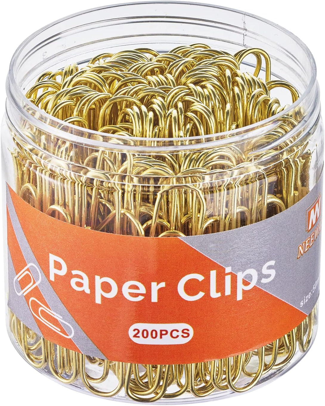 Gold Paper Clips, 200 Count Large Size, 2 Inch Jumbo Paperclips, Stylish Gold-Plated Paper Clip