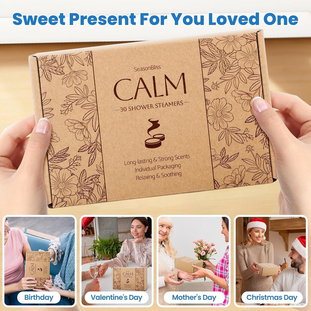 Shower Steamers with Individually Wrapped, 30 Pack Shower Steamers with 6 Rich Scents, Christmas and Birthday Mother'S Day Present for Women, Relaxation Present for Women and Men