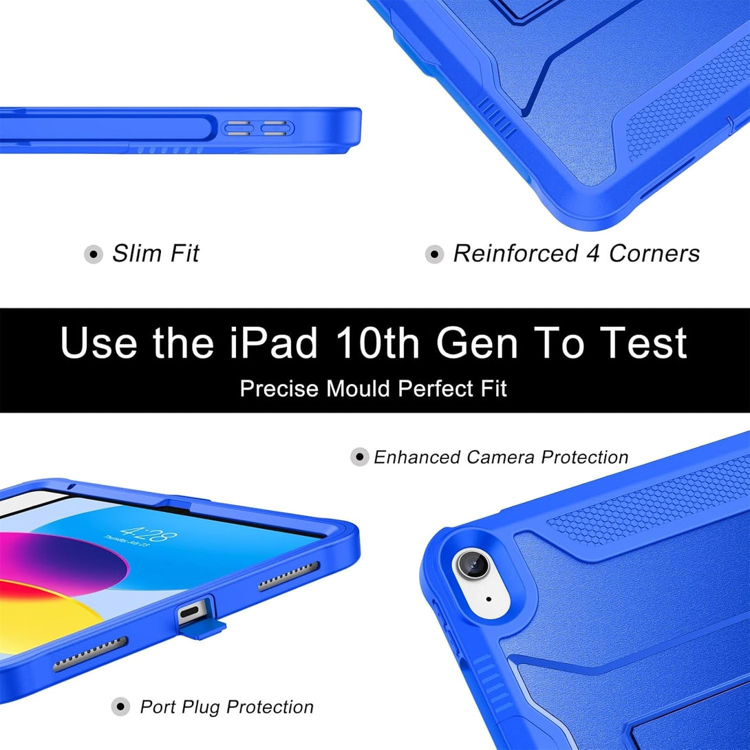 Soke Case for Ipad (A16) 11Th Generation 11-Inch 2025, Ipad 10Th Generation 10.9-Inch 2022, with Built-In Screen Protector and Kickstand, Rugged Full Body Protective Cover - Abyss Blue