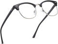 Blue Light Blocking Glasses Anti Eyestrain Computer Gaming Glasses | Vintage Half Frame UV Clear Lens for Women Men A01-matte Black Silver Frame 1