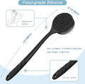 Manmihealth Silicone Back Scrubber(Thick Bristles) & Soft Bath Glove Set, Super-Exfoliating Body Scrubber & Super-Lathering Shower Brush