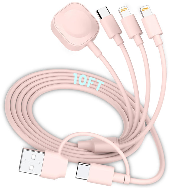 6in1 Multi Charging Cable 10FT, Magnetic Charger for Apple Watch Ultra/SE/9/8/7/6/5/4/3/2/1, Multiple Charger Cord for iPhone