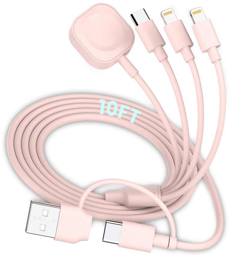 6in1 Multi Charging Cable 10FT, Magnetic Charger for Apple Watch Ultra/SE/9/8/7/6/5/4/3/2/1, Multiple Charger Cord for iPhone