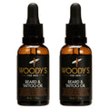 Woody'S Beard & Tattoo Oil for Men - Hydrating & Conditioning Oil for Mustache Facial Hair & Skin, Enhances Tattoos Vibrancy, 1 Fl Oz (2-Pack)
