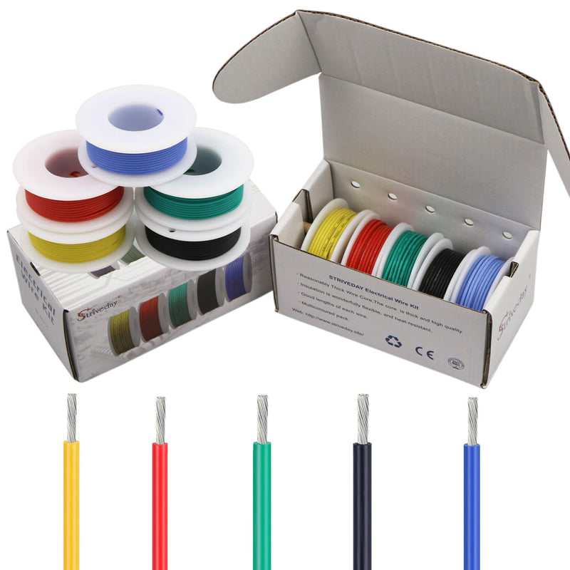 30AWG Tinned Copper Silicone Hook Up Wire 600V Stranded Electrical Cable for DIY Electronics & Electrical Projects (Box-1) 30AWG Silicone wire