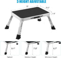 Jocauto Folding Step Stool, Height-Adjustable Step Stool with Non-Slip Platform, Step Ladder for Adults or Kids in Kitchen, Home, 330 Lbs Capacity