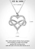 JES & JANI Infinity Heart Necklace for Women, Love Heart Pendant with Cubic Zirconia and Infinity Necklace for Girlfriend Contemporary