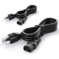 3 Prong AC Power Cord - Universal Replacement Cable for PC, Monitor, Projector, Printer, Scanner, Amplifiers, Electronics - IEC 320 C13 to NEMA
