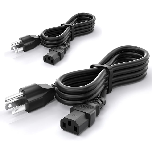 Computer Power Cord - 4FT, 3 Pack 3 Prong AC Power Cable Made for Dell, Samsung, LG, Sony & More Computer Monitors - NEM