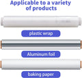 KAMMAK Plastic Wrap with Slide Cutter - 12 Inch Food Service Cling Film Roll - Clear Refillable Stretch Film - 1000 SQ FT Wrap - Bulk Quick Cut