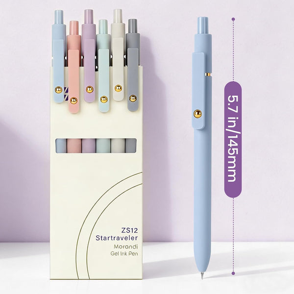 FIOVER Gel Pens, 6pcs 0.7mm Fine Point Black Ink, Quick Dry Smooth Writing Pens for Journaling, Nurse Aesthetic Cute Office School Supplies, Gifts