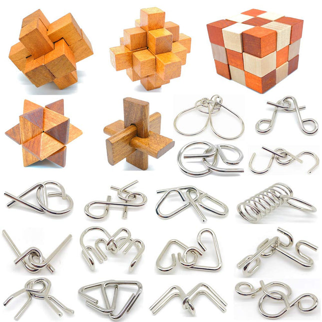 Guaishou Brain Teasers with the Puzzles 21Pcs Unlock Interlock Game IQ Test Toy 