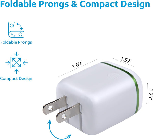 AT&T USB-C Wall Charger Fast Charging Power Adapter Foldable Prongs Travel-Friendly for Compatible with iPhone iPad Samsung Galaxy Google Pixel
