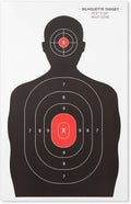 Juvale Paper Shooting Targets for Shooting Range - 50 Pack, 14 x 22 in, Silhouette & Red Bullseye - Pistol Targets