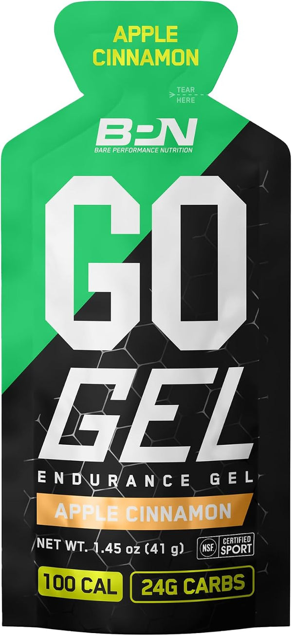 BARE PERFORMANCE NUTRITION, BPN Go Gel Endurance, 24g of Carbohydrates & 100 Calories per Pack, Vegan + Gluten Free Running Gel, 10 Single-Serving
