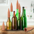 Tcamp 10 Pack Terracotta Watering Spikes, Plant Watering Devices Wine Bottle Automatic Plant Self Watering Spikes for Vacations, Self-Watering