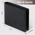 Travelambo Leather Wallet for Men, Slim Minimalist RFID Credit Card Holder Crazy Horse Black