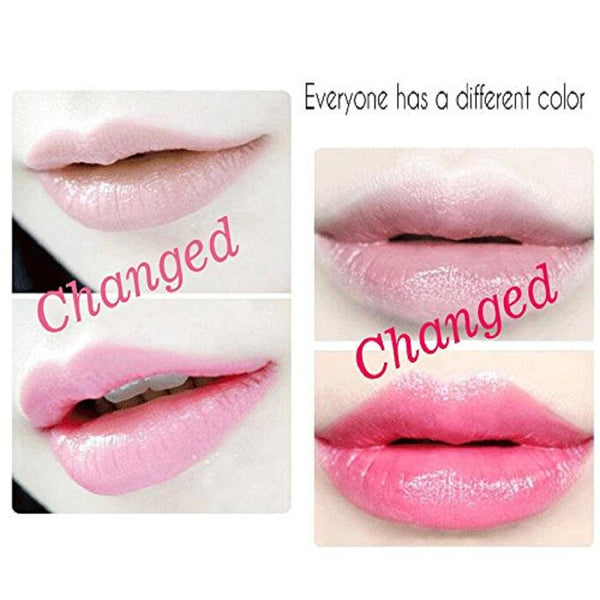 Firstfly Pack of 6 Crystal Flower Jelly Lipstick, Long Lasting Nutritious Lip Balm Lips Moisturizer Magic Temperature Color Change Lip Gloss (Pink)
