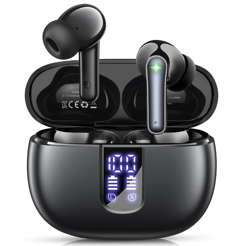 Ear Buds Wireless Earbuds - Bluetooth 5.3 Headphones (48H Playback) Built in Mic with LED Display Charging Case, IP7 Waterproof Earphone for