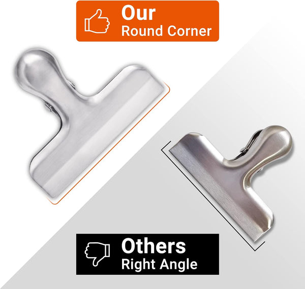 6 Pack Bag Clips, Stainless Steel Chip, Chip Clips Food Clip, Heavy Duty Air Tight Seal Kitchen Clip Snack Food Bag Clamp 6 Packs Sliver