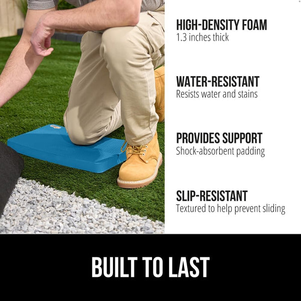 GORILLA GRIP® Extra Thick Patent Pending Supportive Foam Kneeling Pad, Large Cushion Knee Pads for Gardening, Baby Bath Time, Dirt and Water