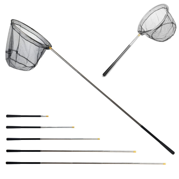Fishing Landing Net with Aluminum Telescoping Pole 75" Long Handle,Rubber Coated Nylon Mesh,For