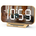 Peakeep Slim Digital Mirror Aesthetic Alarm Clock for Bedrooms Desk Decor - Plug in Electric Big LED Modern Small Clock for Office Living Room,