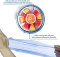 Silicone Stretch Lids,Durable & Eco-Friendly Elastic Lids Blue Lids-12pack