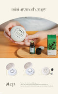Mini Diffuser Desk Diffuser for Office Mini Essential Oil Diffuser Waterless with 5Pcs Refill Pads Circle Cotton Pad