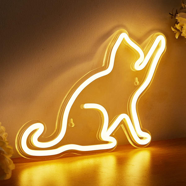 Cat LED Neon Sign Neon Light USB Powered Night Light, 3D Wall Art Decor Neon Signs For Bedroom Living Room Decor lamp Holiday Gift for Children