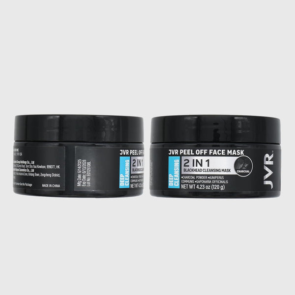 JVR Peel Off Face Mask, Blackhead Mask for Men, Charcoal Peel Off Black Mask, Facial Mask Refreshing and Deep Cleansing for All Skin Types 4.23 OZ