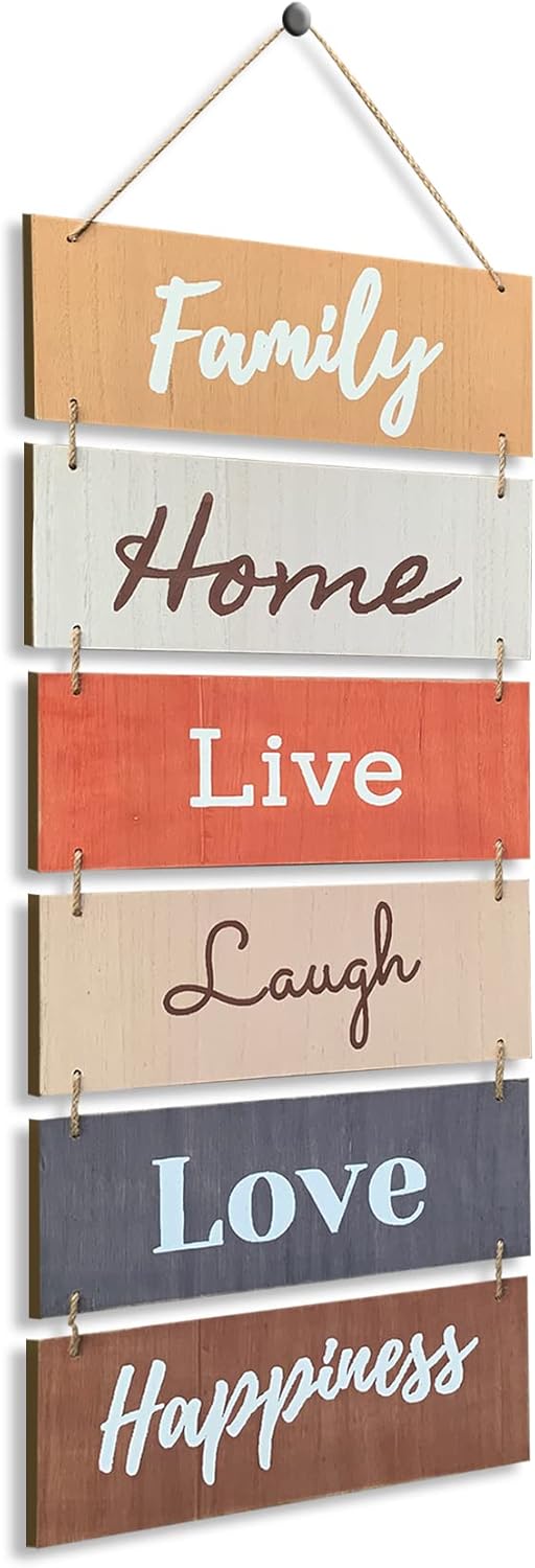 Hanging Wall DÃ©cor Sign - Welcome Vertical Wall Art Decorations, Rustic Home Accessories for Living Room, Bedroom, Fami