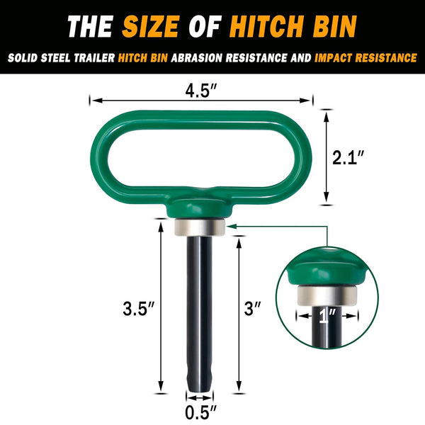 Magnetic Hitch Pin, Lawn Mower Trailer Hitch Pins 1/2 Inch - Strong Heavy Duty Magnet Trailer Gate Pin for Mowers, Lawn Tractors, Towing Cargo,