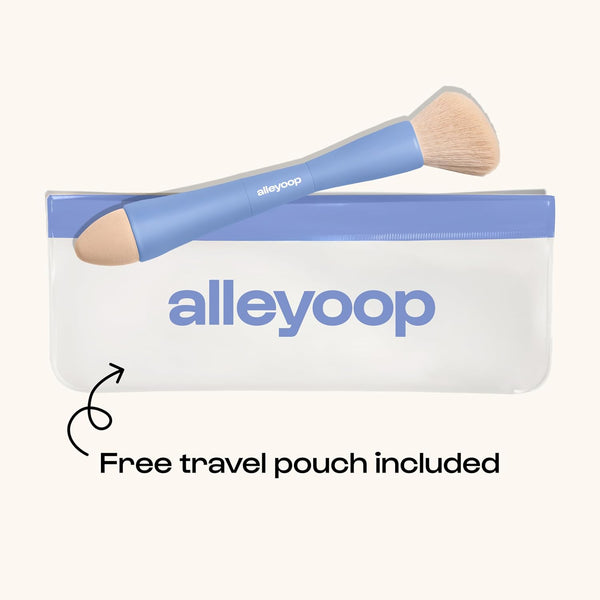 Makeup Brush Set Alleyoop Multi-Tasker 4-in-1 Travel Make Up Brush Set – Compact Makeup Brushes for Foundation, Blush, Bronzer, Contour,