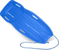 Slippery Racer Downhill Xtreme Flexible Adults and Kids Plastic Toboggan Snow Sled for up to 2 Riders with Pull Rope and Handles 2 PACK RED/GREEN