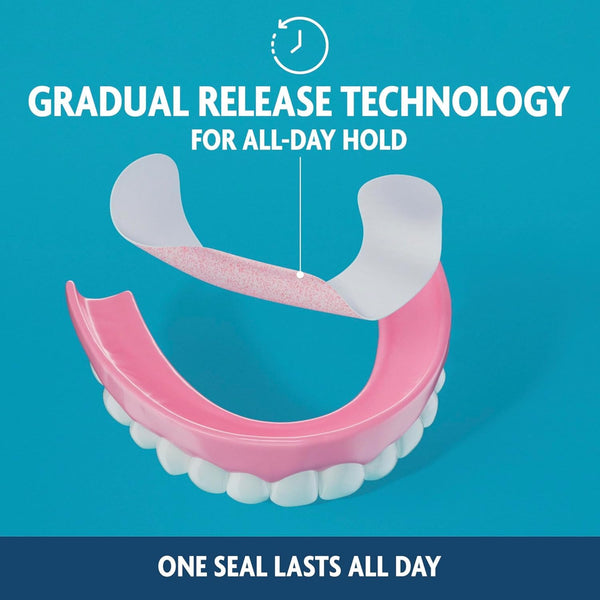 Sea Bond Secure Denture Adhesive Seals, Fresh Mint Lowers, Zinc-Free, All-Day-Hold, Mess-Free, 30 Count (Pack of 1) 30 Count (Pack of 1) Lowers