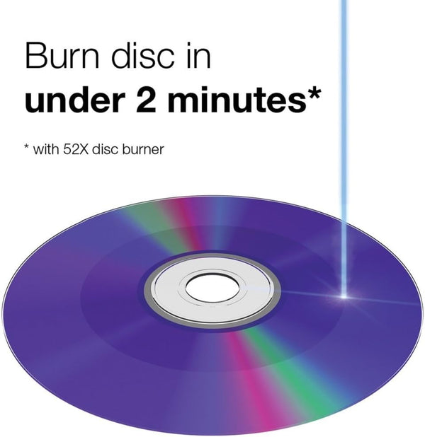 Verbatim CD-R 700MB 52X DataLifePlus White Inkjet Printable, Hub Printable - 50pk Spindle - 94755 50-Disc White Hub Printable