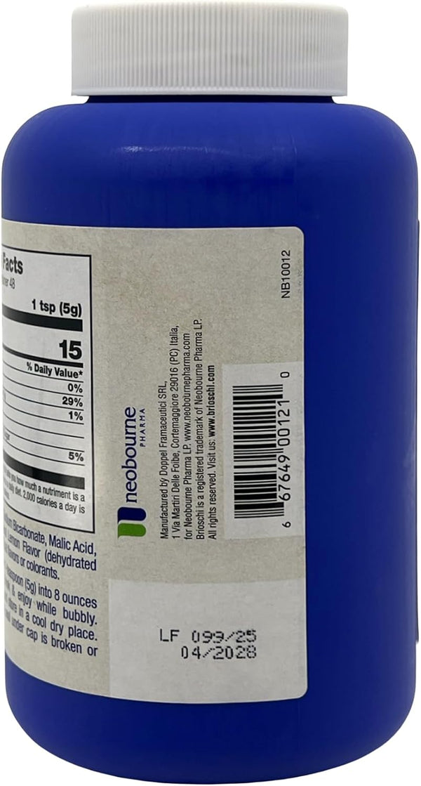 Brioschi Italian Lemon Flavored Effervescent Heartburn, Upset Stomach, Acid Indigestion, 8.5 Oz Bottle (Pack of 2)