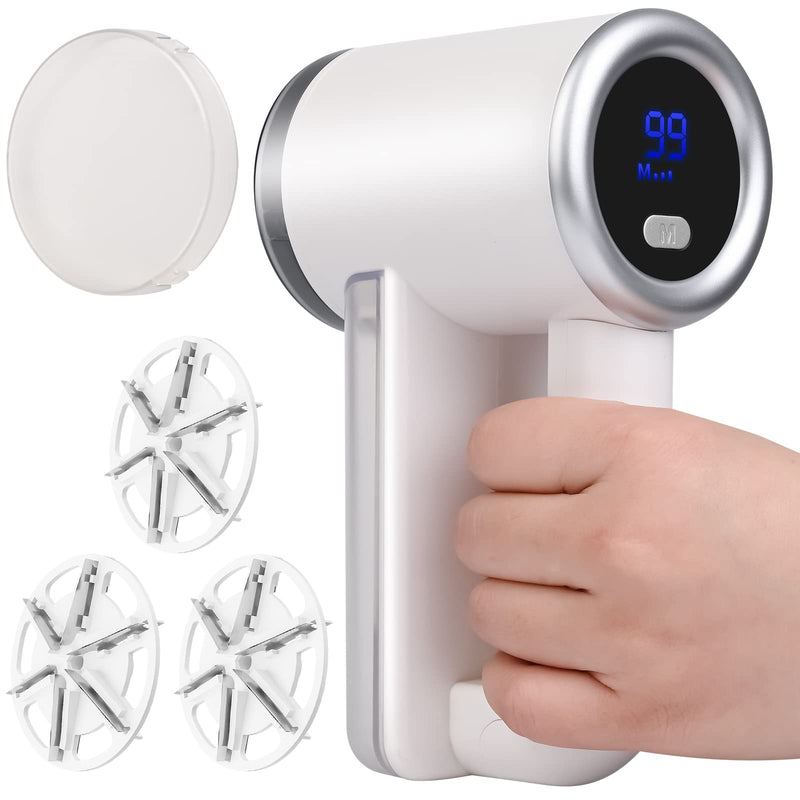 iRUNTEK Rechargeable Fabric Shaver, Electric Commercial Lint Remover with LED Display & Big Trash Box, 3-Speeds for Removing Fuzz and Pill from