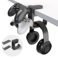 3-in-1 Headset&Controller Holder - EURPMASK Upgraded PC Gaming Headset Stand, Adjustable Clamp-on Headphone Holder,Headphone Controller Hook Under
