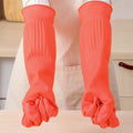 Household Dishwashing Cleaning Rubber Gloves 2 Pairs, Reusable Waterproof Kitchen Gloves Non-Slip Cleaning Gloves