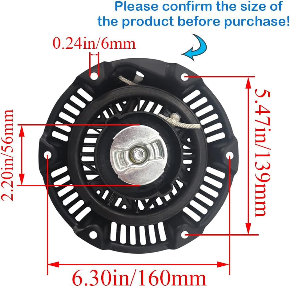 590607 Pull Start Assembly Recoil Starter 163Cc 208Cc 797276 for Generator Pressure Washer Parts with Pull Rope