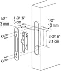 Prime-Line E 2164 Mortise Lock, 4-5/8 In. Steel, 45 Degree Keyway, Round Faceplate, Spring-Loaded (Single Pack), Metallic 4-5/8 in. Metallic