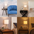 Gold Modern Hollow Out Base Bedroom Small Table Lamp,Bedside Nightstand Lamp with Geometric Metal Base White Fabric Shade,Cute Desk Lamp for Kids