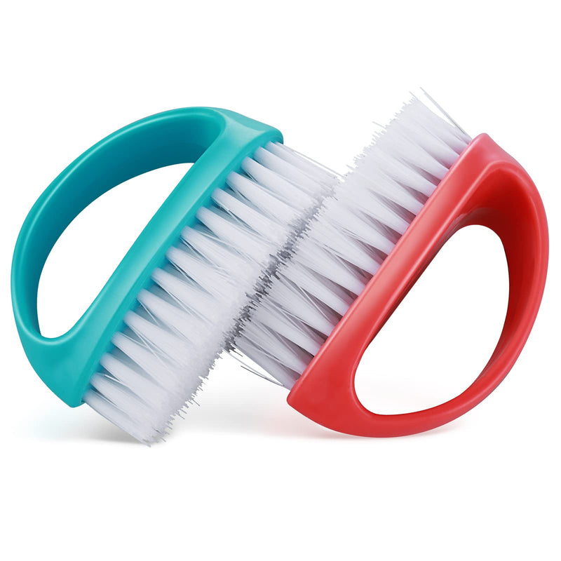 Cobee 2 Pack Hand Nail Brush for Cleaning Fingernails Durable Stiff Bristles Nail Scrub Brush Cleaner with Handle Heavy Duty Deep Nail Cleaning