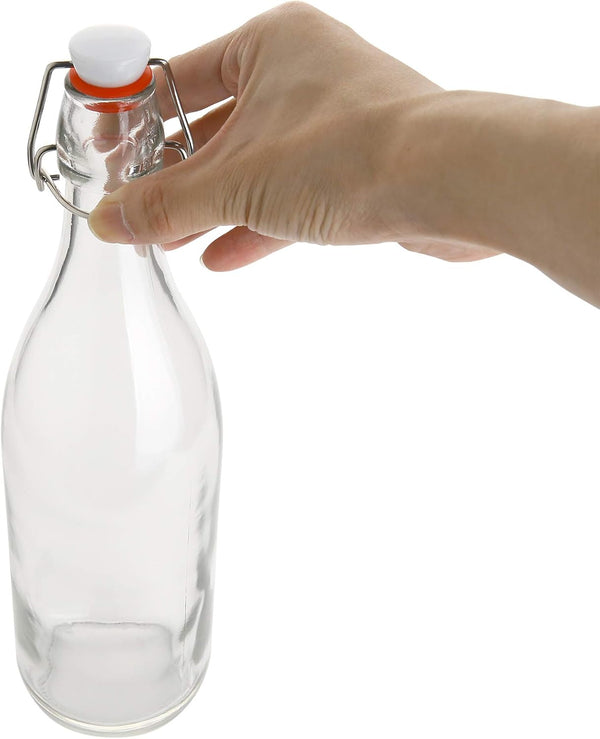 AYL Flip Top Glass Bottle [1 Liter / 33 Fl. Oz.] [Pack of 4] Ã¢ÂÂ Swing Brewing Bottle with Stopper for Beverages, Oil, Vinegar, Kombucha, Water,