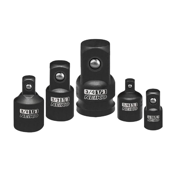 NEIKO 30249A 5 Piece Impact Socket Adapter Set, Standard SAE, 1/4, 3/8, 1/2" Cr-V Steel Impact Driver & Wrench Conversion Kit Socket Reducer,