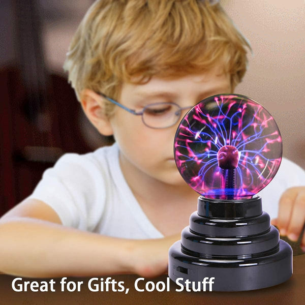 Plasma Ball/Light/Lamp, Static Electricity Globe Electric Lightning Ball, Touch Sensitive, USB Powered, Amazing Gift for Parties, Birthday and