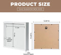 Muzilife 12x12 Shadow Box Picture Frame with Linen Board - Deep Wood & Tempered Glass Display Case Memory Box Baby Sports Memorabilia, Pins,