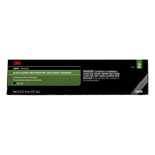 3M Black Super Weatherstrip and Gasket Adhesive, 08008, 5 fl oz, 1 Per Pack Black 5 fl. oz.